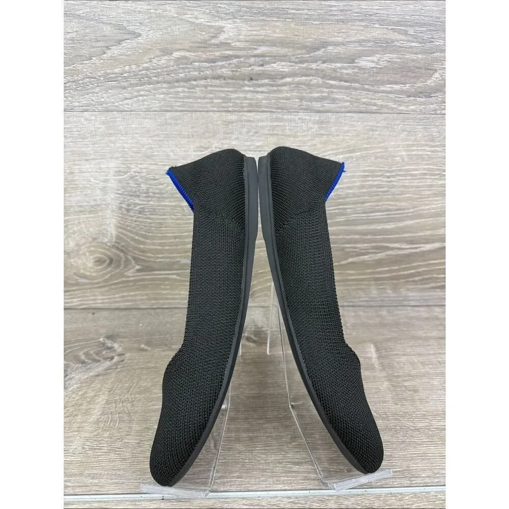 Rothy’s “The Flat” Black Knit Women’s Sz 7.5 Slip-On Round Toe Ballet Flats
